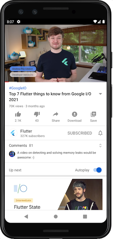 วิดีโอที่เลือกเล่นในเพลเยอร์ของ YouTube