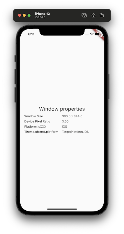 在 iOS 模擬器上顯示視窗屬性