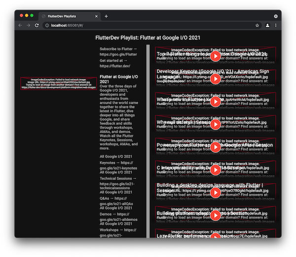 แอปที่ทำงานในเบราว์เซอร์ Chrome โดยไม่มีภาพขนาดย่อของ YouTube