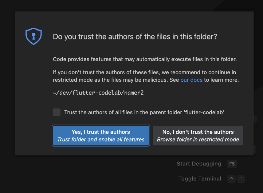 Your first Flutter app | Google Codelabs