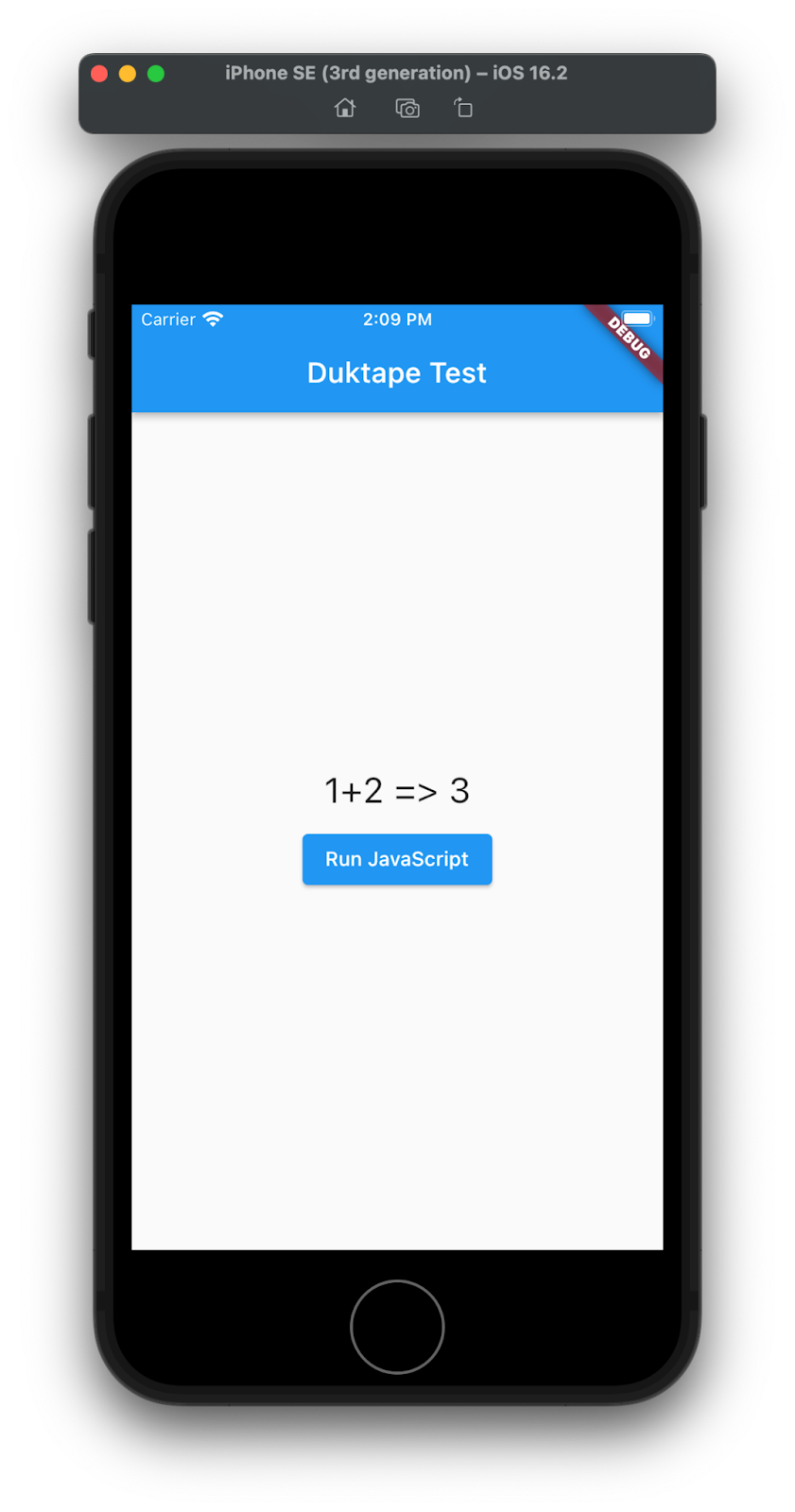 Duktape-JavaScript-Ausgabe in einem iOS-Simulator anzeigen