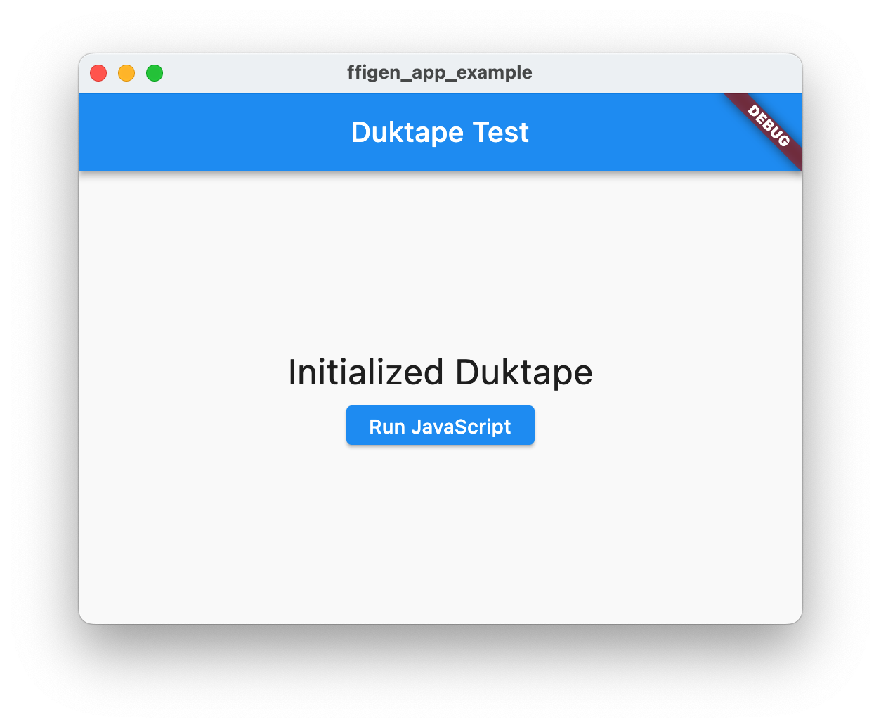 Visualizzazione di Duktape inizializzata in un&#39;applicazione macOS