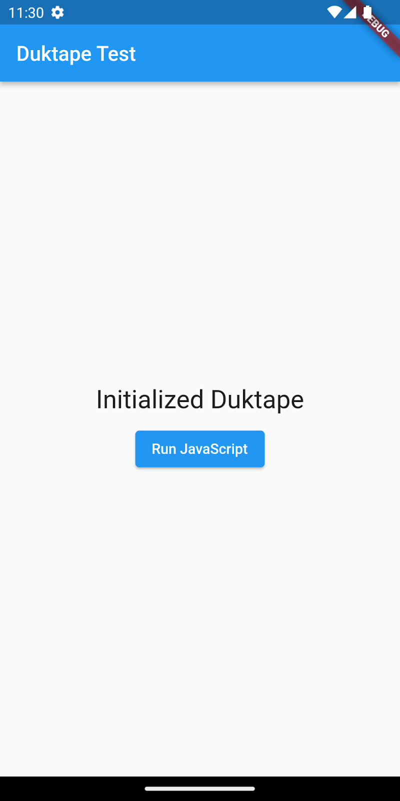 Showing Duktape initialized in an Android emulator