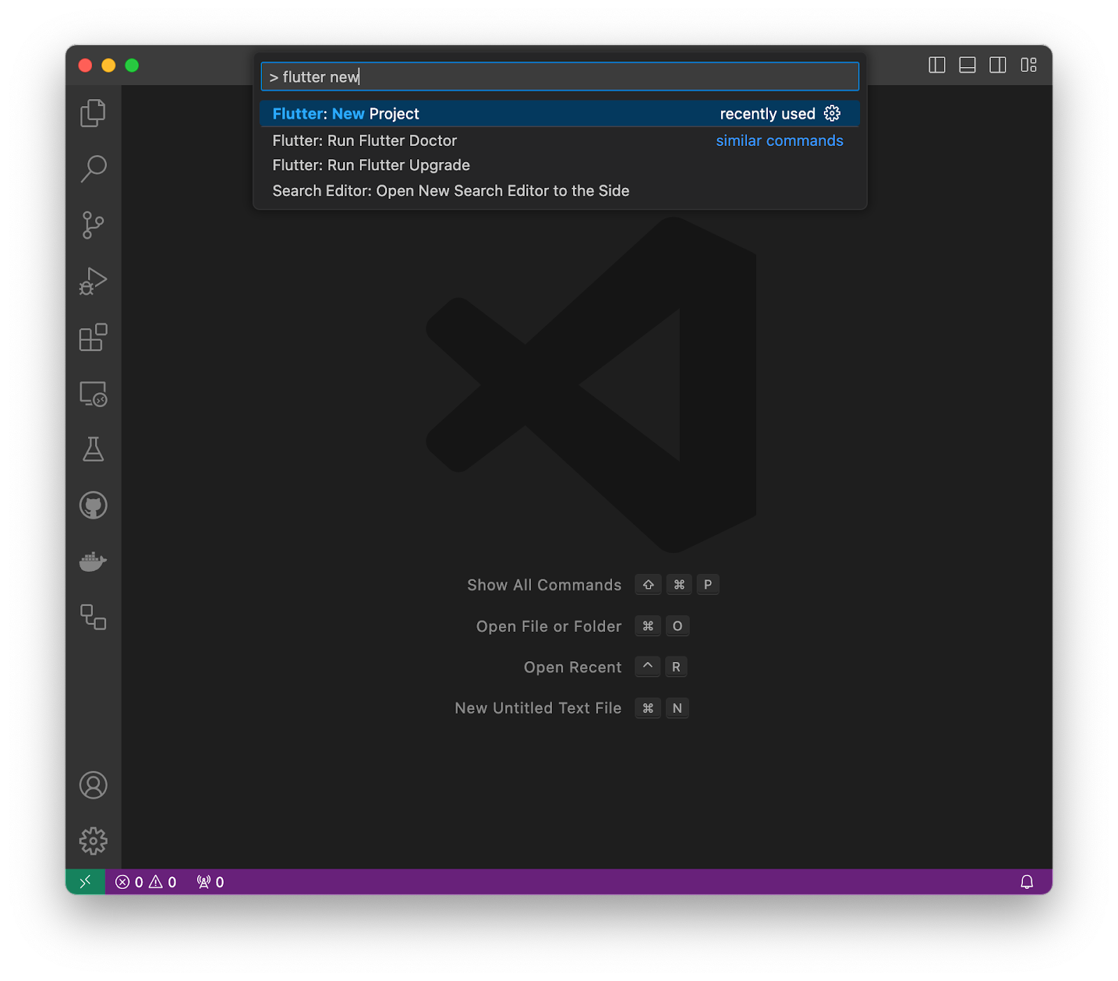 A screenshot of VS Code with 