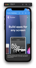 iPhone simulator running a Flutter app with an embedded webview showing the Flutter.dev homepage with toast pop up showing the user agent string.