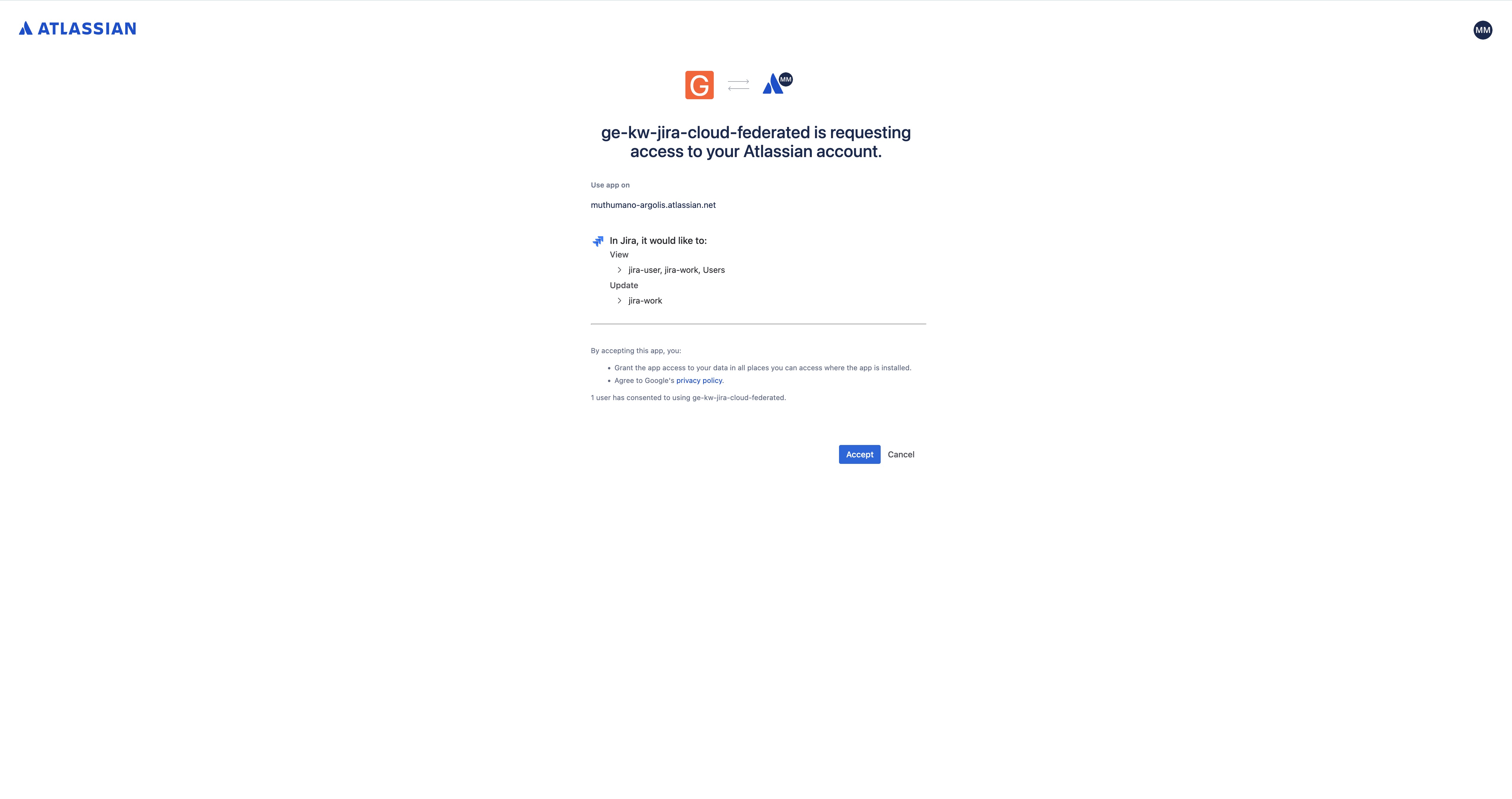 صفحه مجوز Atlassian برای کانکتور Jira