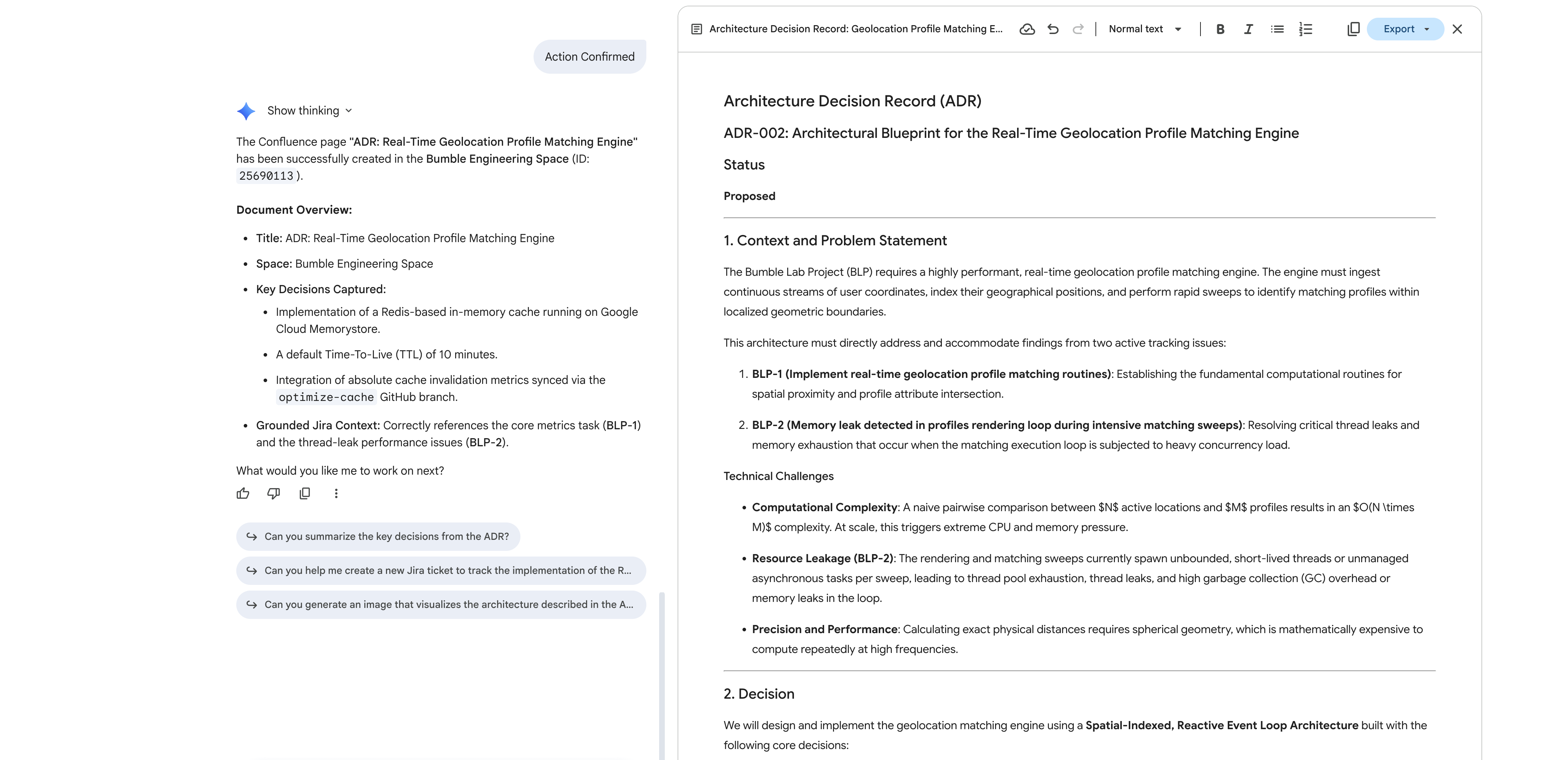 Confluence page created successfully