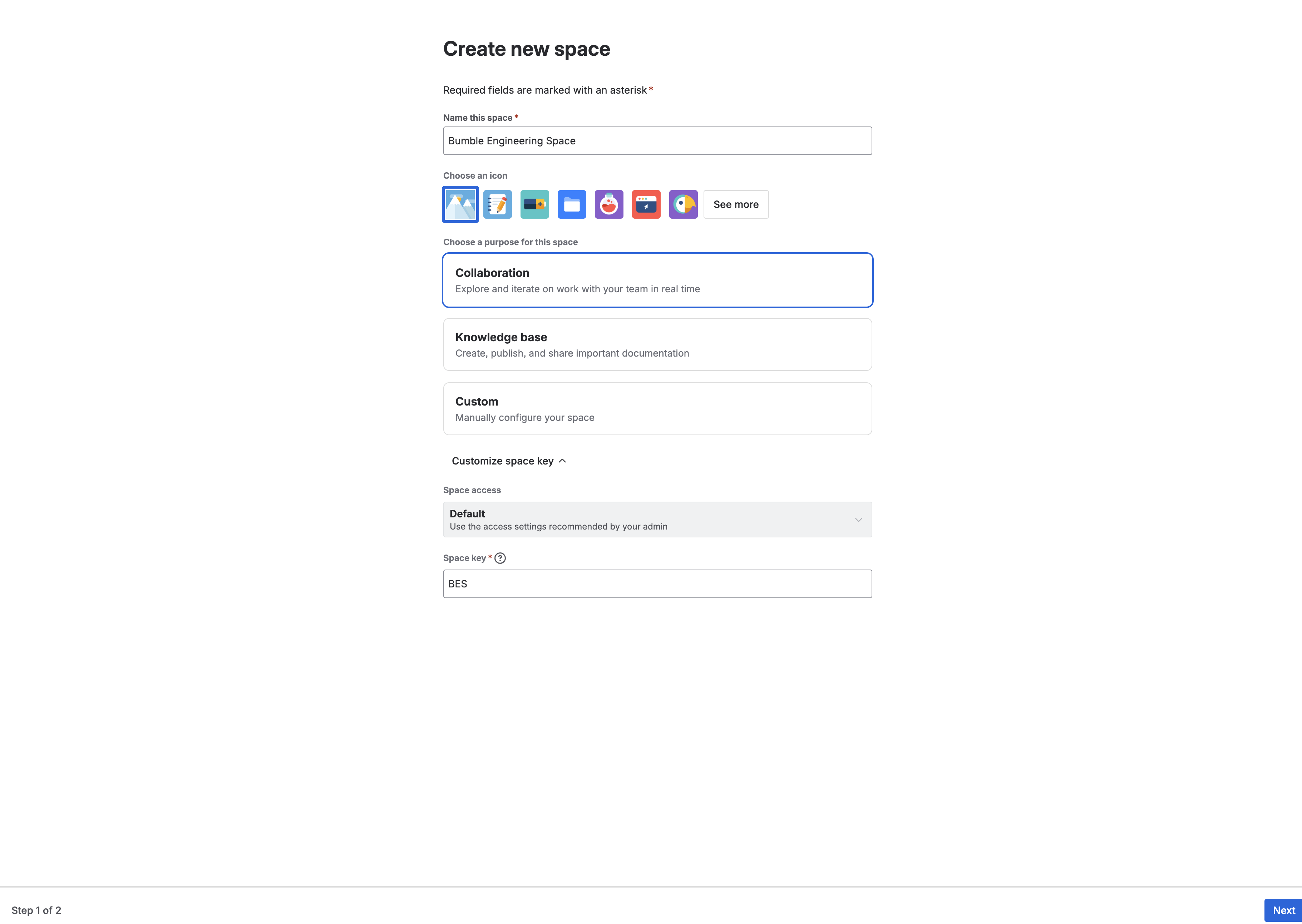 انتخاب گزینه فضای خالی