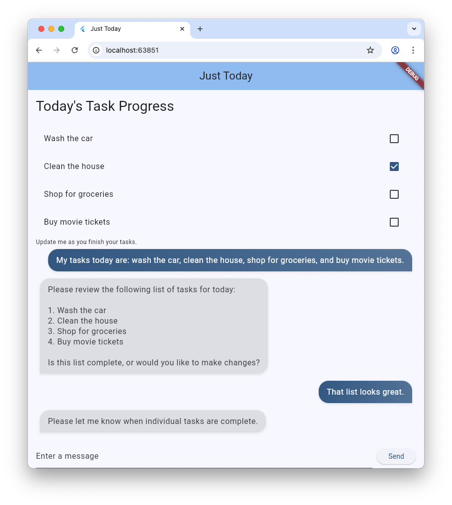 Eine Version der App mit integrierter GenUI