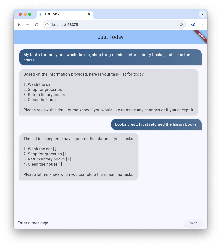 Uma versão baseada em texto do app