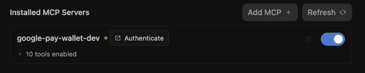 Antigravity Settings Customizations Installed MCP Servers