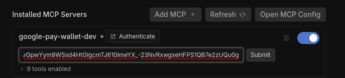 Envoyer un code d'autorisation OAuth dans Antigravity