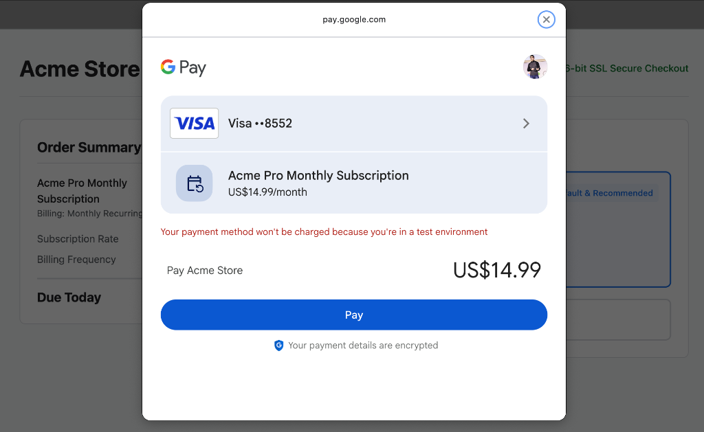 UI lembar gaji berulang MIT Google Pay