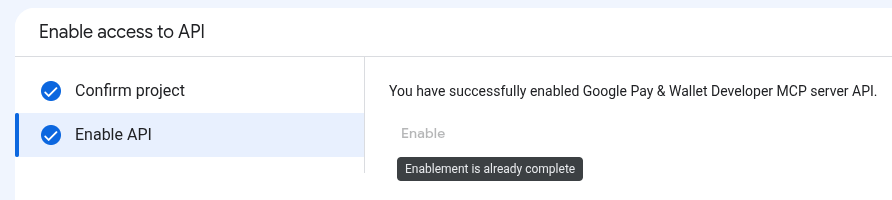 تفعيل إمكانية الوصول إلى واجهة برمجة التطبيقات في Google Cloud Console