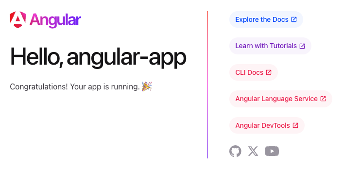 Capture d&#39;écran de l&#39;application Angular