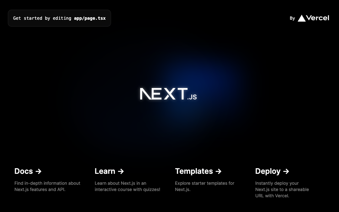 Captura de pantalla de la aplicación de Next.js