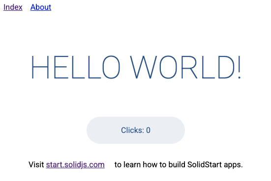 SolidStart application screenshot