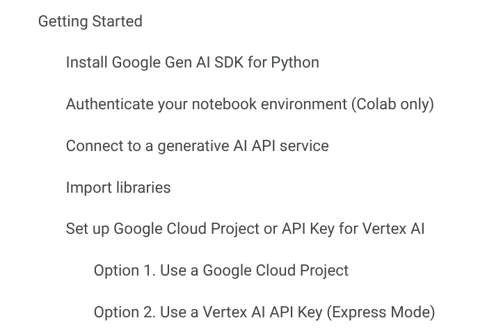 Code cells in getting started section