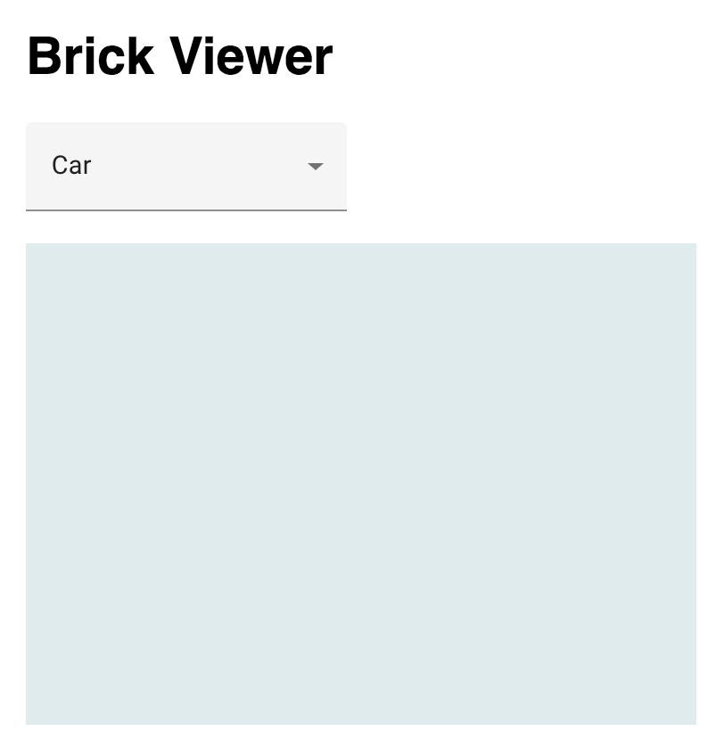 A brick-viewer element displaying a rendered, but empty, scene.