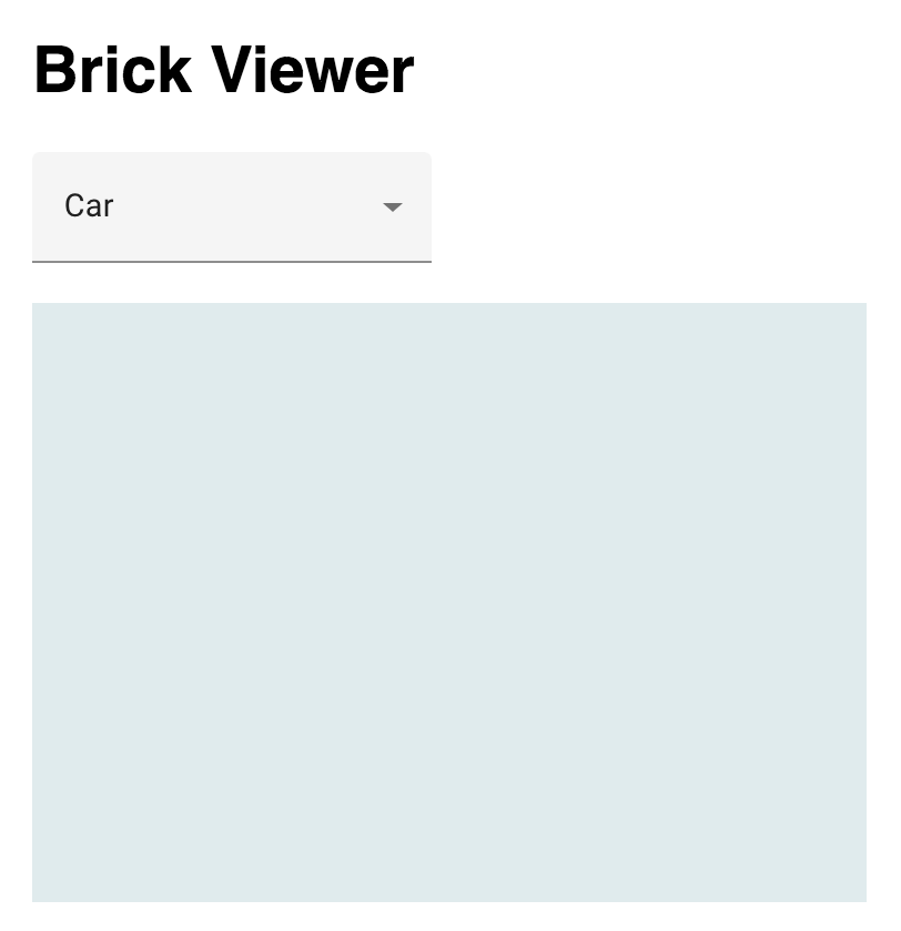 Ein Brick-Viewer-Element, das eine gerenderte, aber leere Szene zeigt.