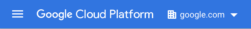 قائمة "اختيار المشروع" المنسدلة في Google Cloud Console