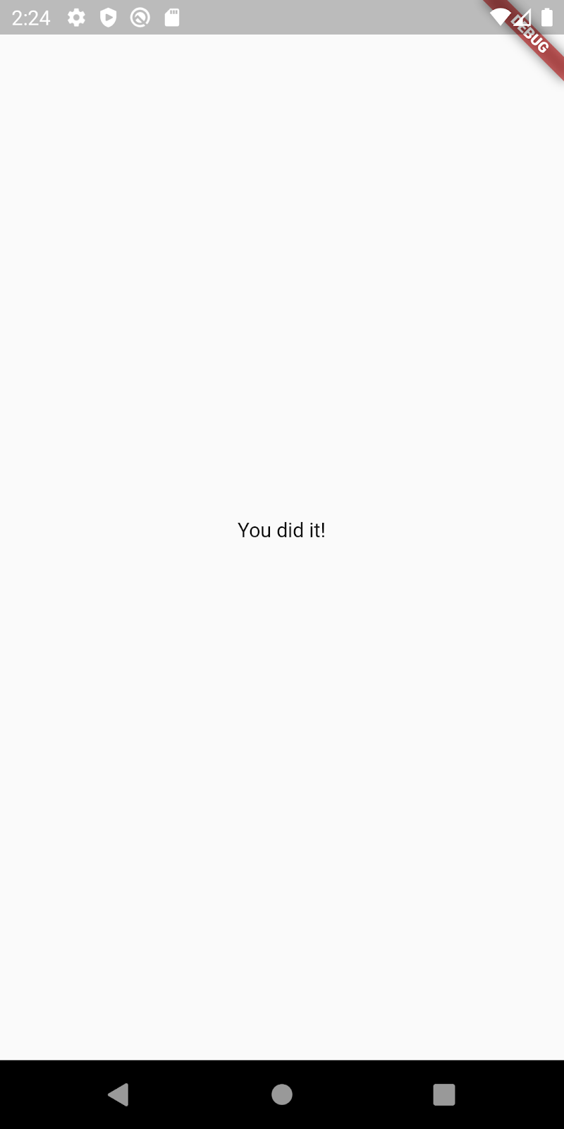 layar yang bertuliskan 'Anda berhasil'