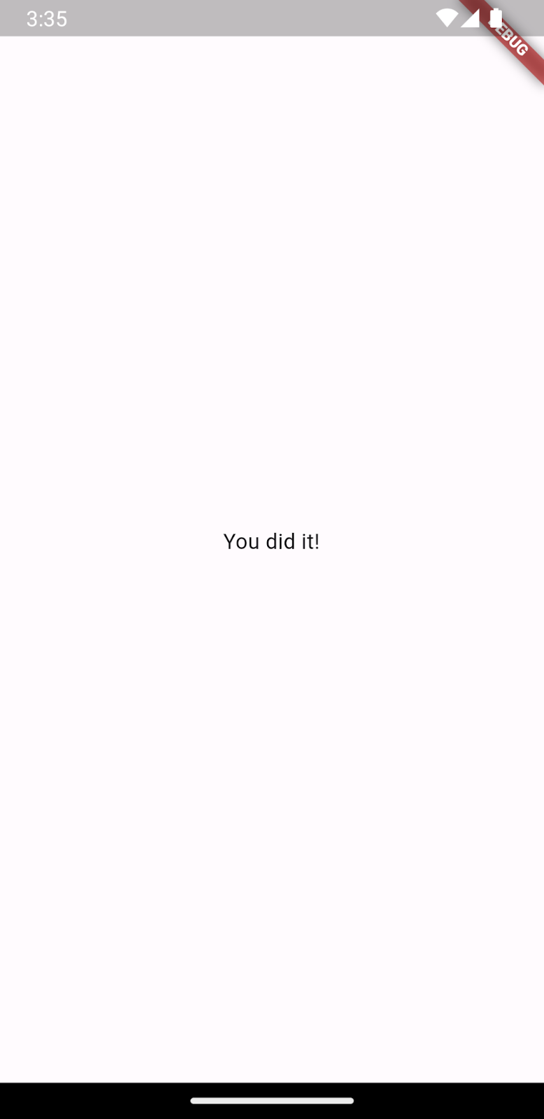 screen that says 'you did it'