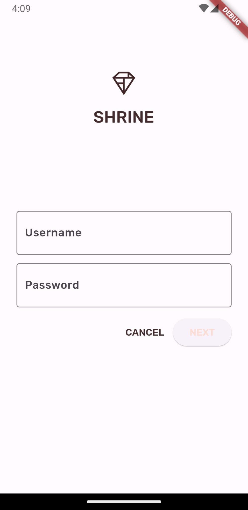 דף התחברות למקדש עם לחצן 'ביטול' נגיש