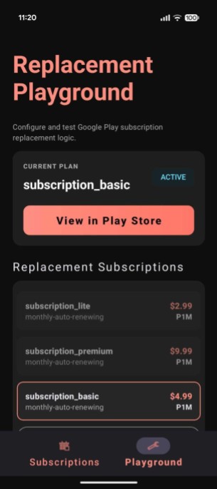 Home page di Playground