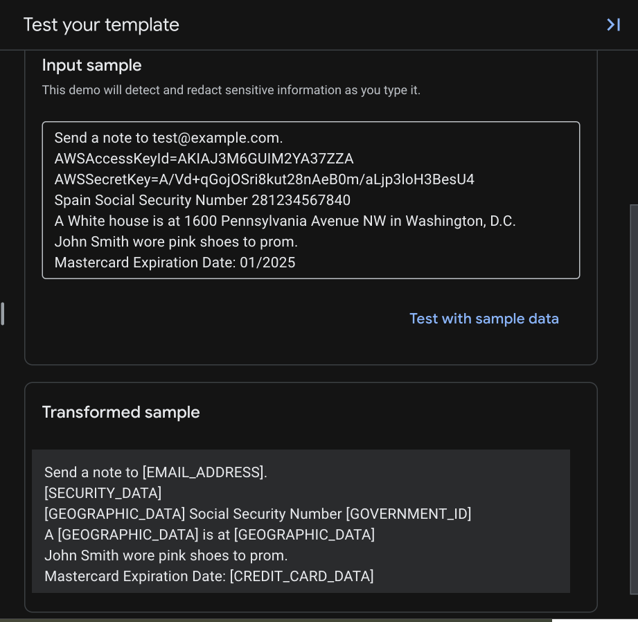 Inspect template test