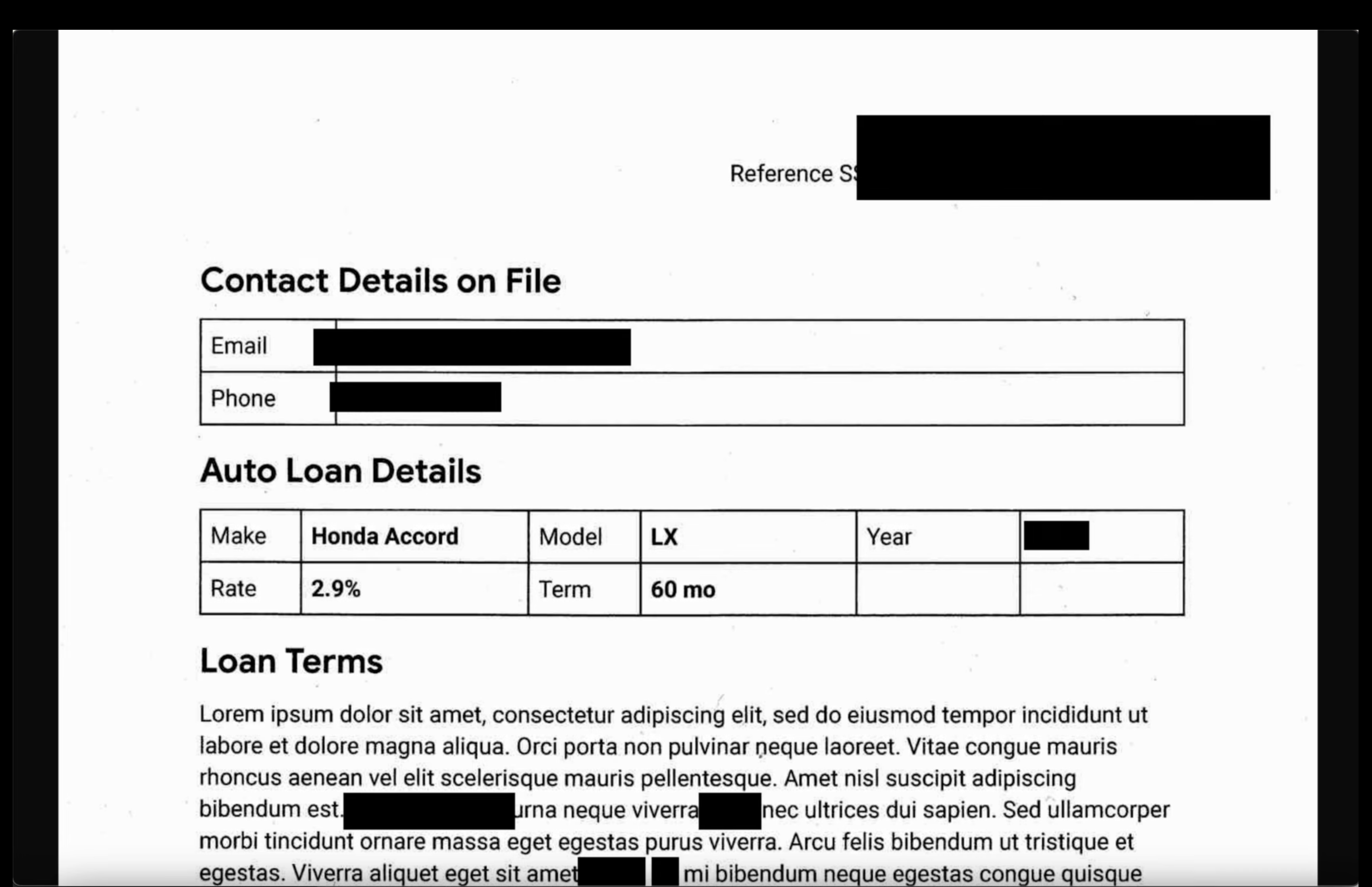 Screenshot of a form image where PII has been redacted with black boxes.