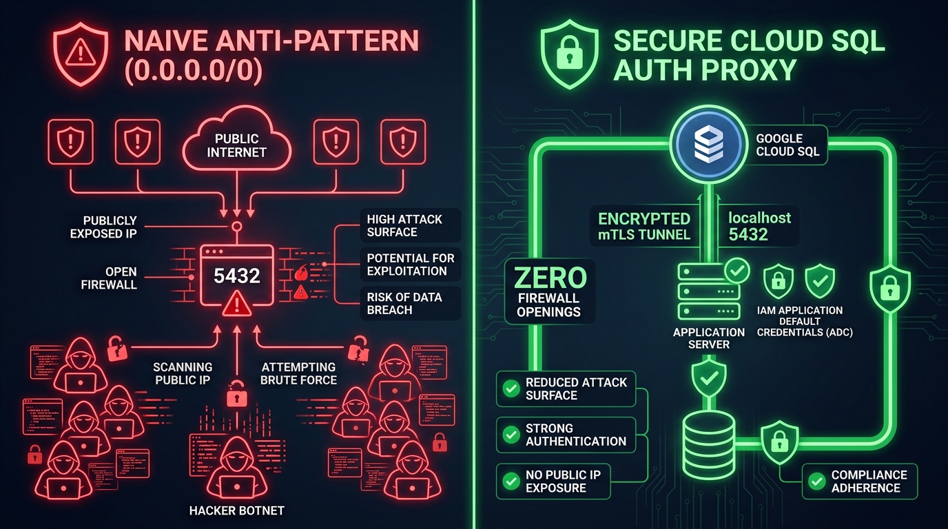 Sicherheitsvergleich des Cloud SQL Auth-Proxys