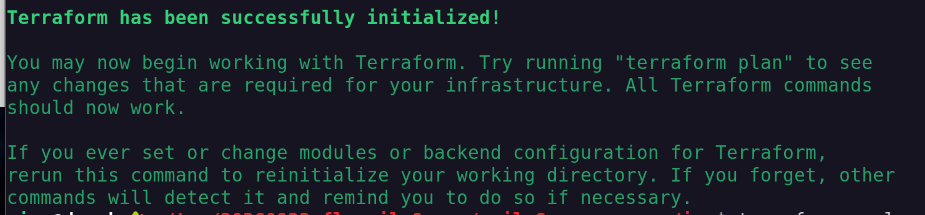 Terraform wurde initialisiert