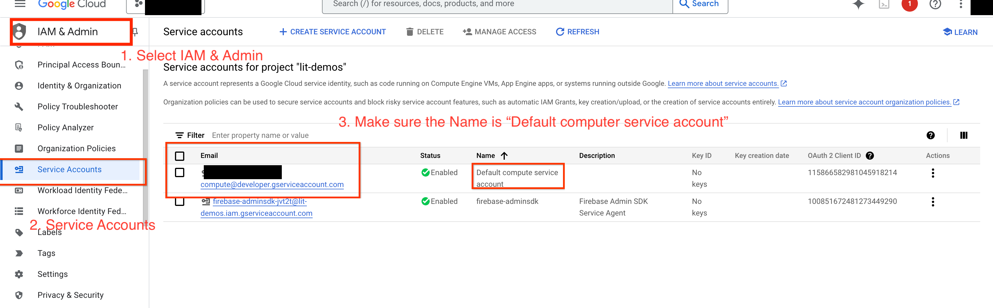 Service account di Google Cloud