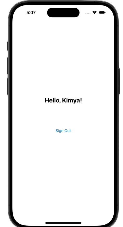 Estado conectado do framework UIKit no simulador do iOS
