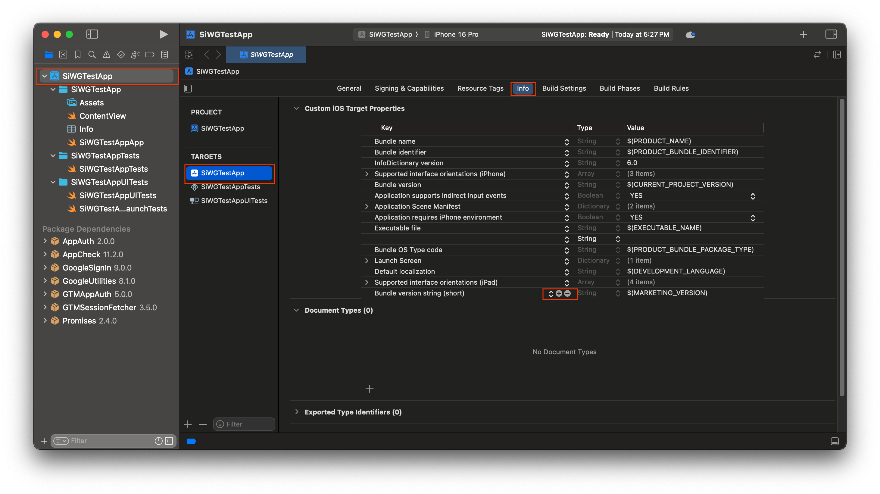 Adicionar uma nova chave de segmentação às propriedades de segmentação do iOS