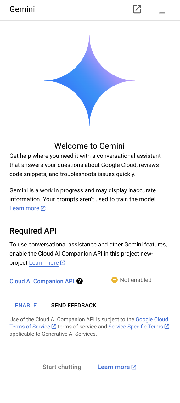 Gemini को चालू किया जा रहा है