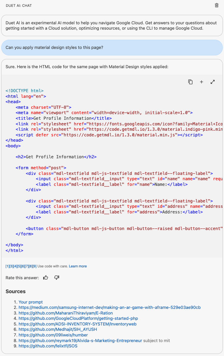 Implementação do Material Design