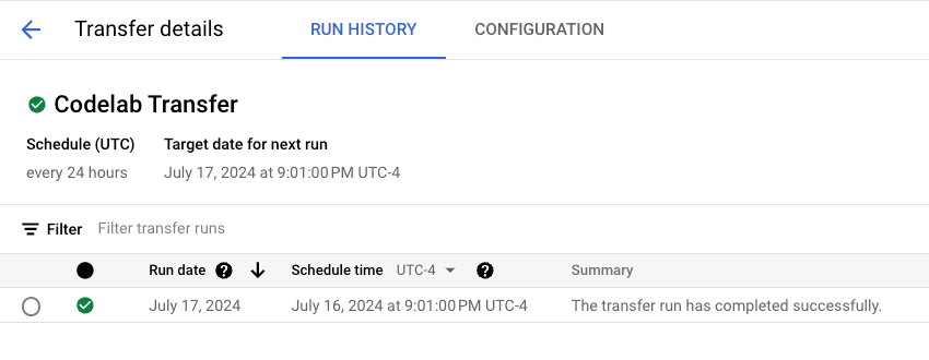 تفاصيل عمليات تنفيذ "خدمة نقل البيانات"