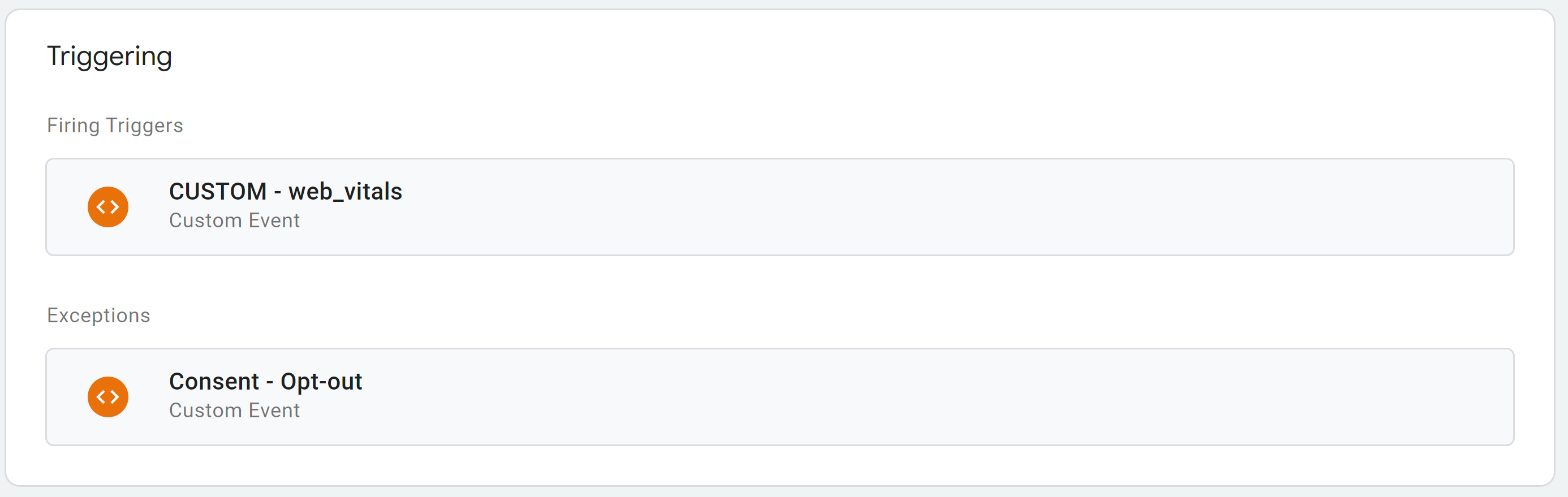 Configuração do acionador da tag do GA4.
