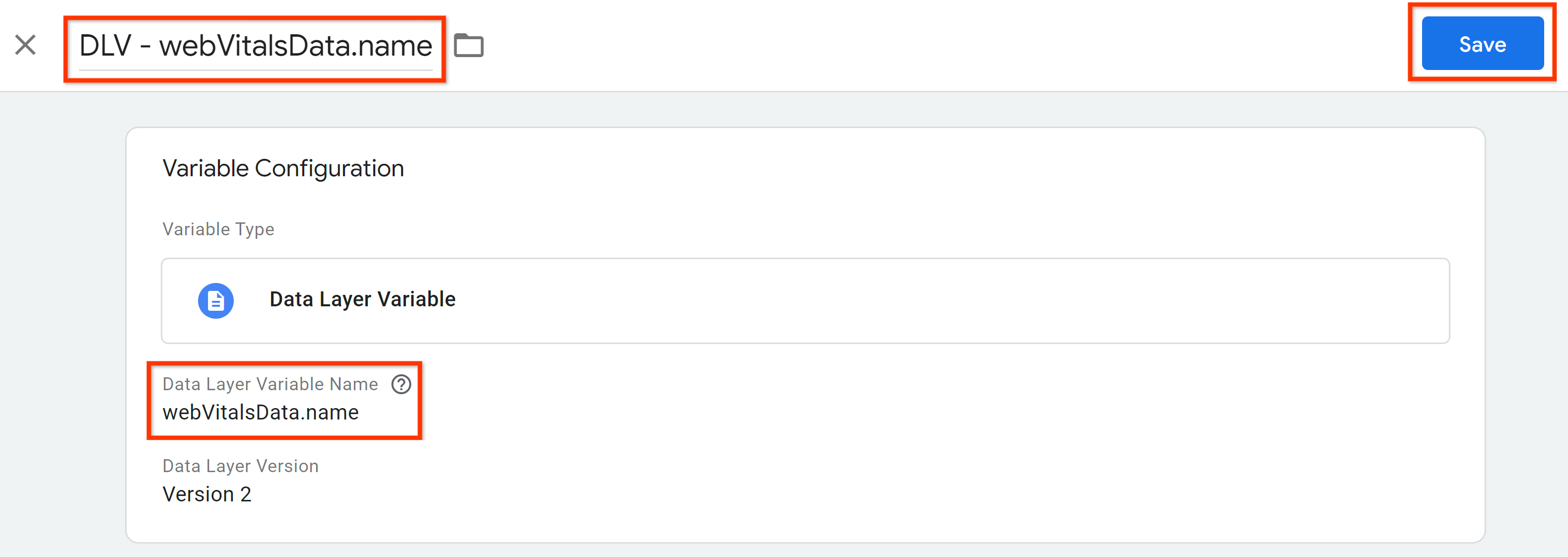 İlk dataLayer değişkeninin yapılandırması.