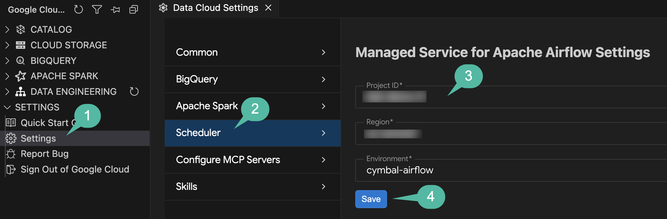 Managed Service for Apache Airflow Settings