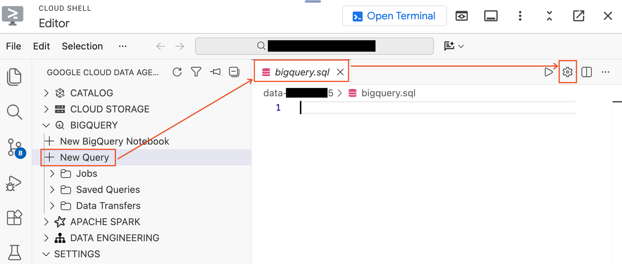 Открыть настройки запроса