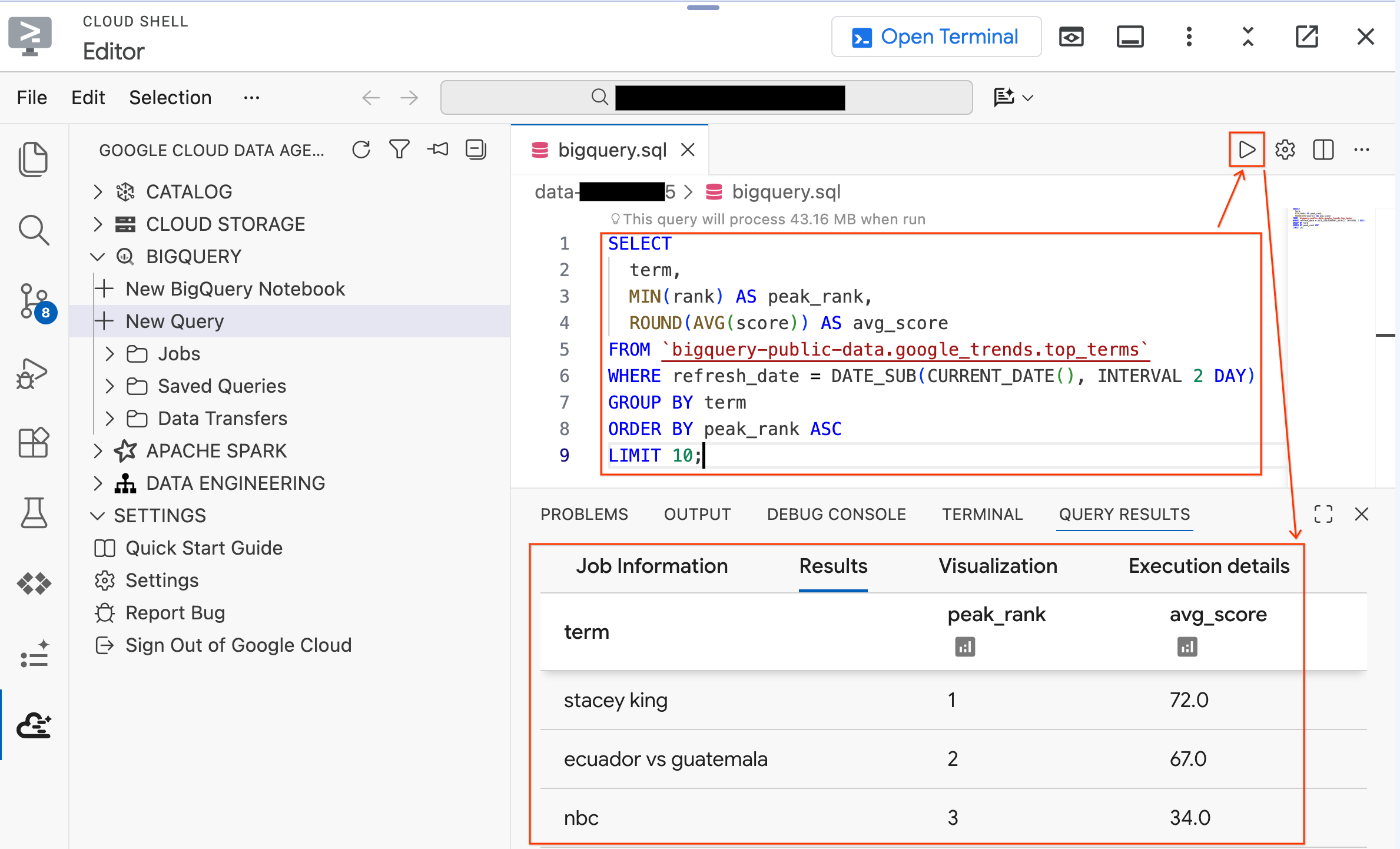 BigQuery क्वेरी के नतीजों की पुष्टि करना