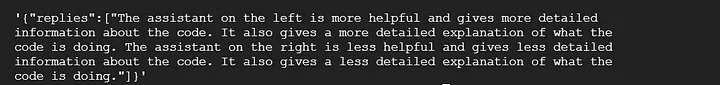 JSON Response string from the Cloud Function