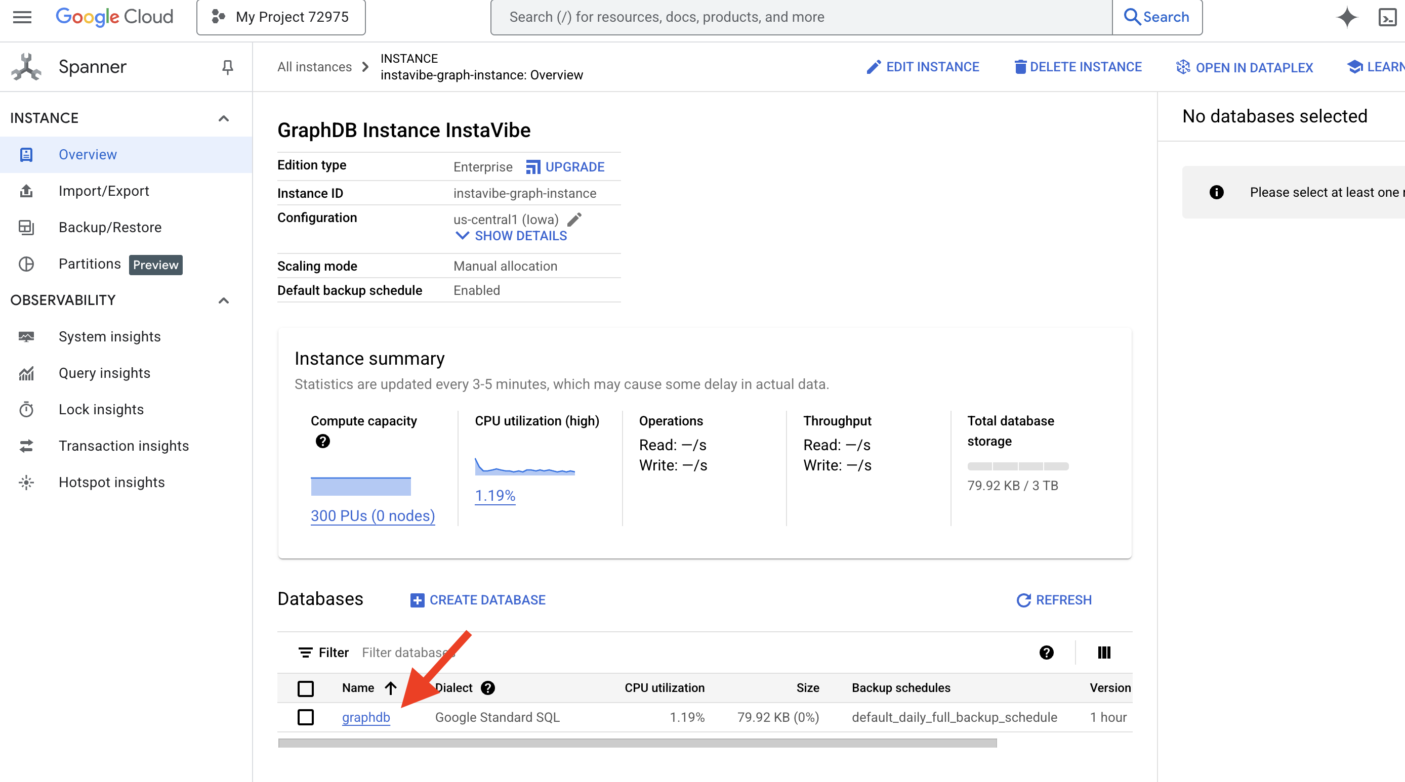 Base de datos de Spanner