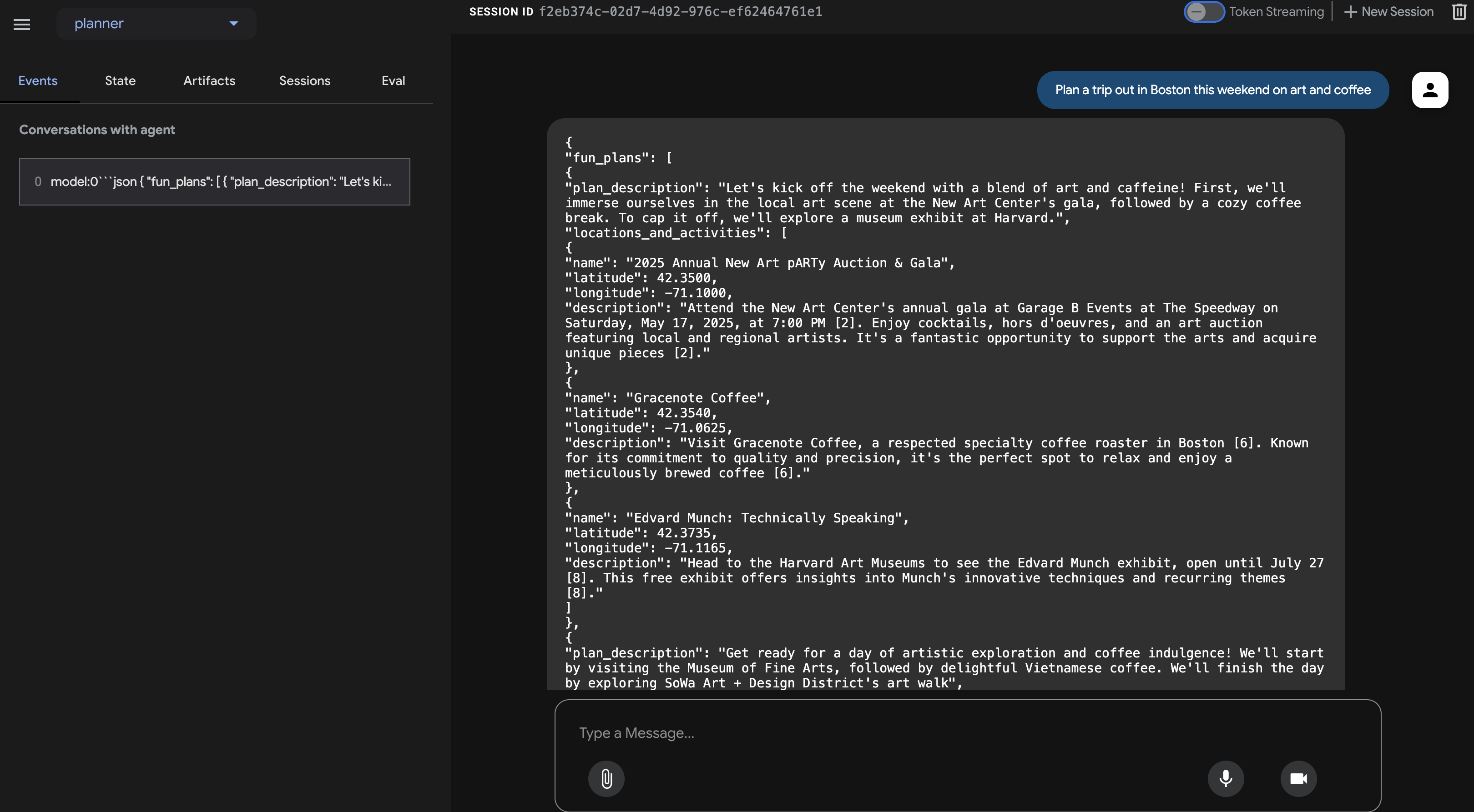 adk dev ui json