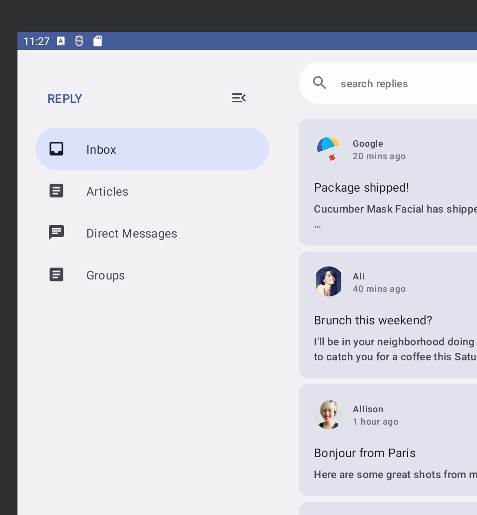 Постоянное навигационное меню с элементами