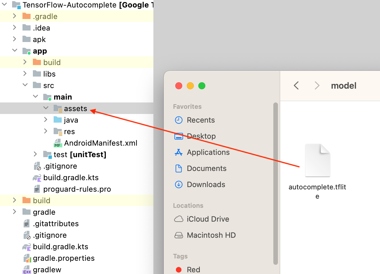 เพิ่มโมเดลใน Android Studio