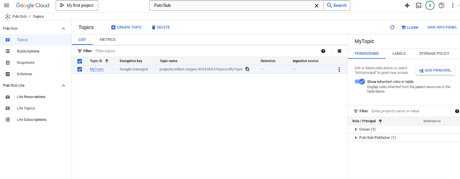 Abre el parámetro de configuración de permisos.